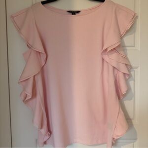 Ralph Lauren Pink Flutter Sleeve Ruffled Blouse NWOT Size 1X Flattering